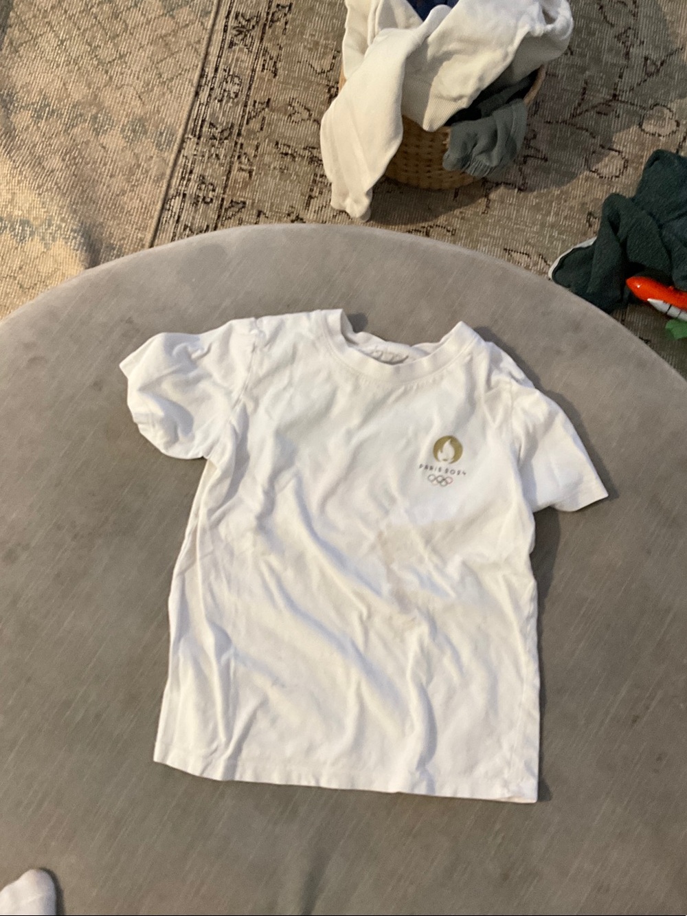 White Kids Short Sleeve Tee with Small Logo